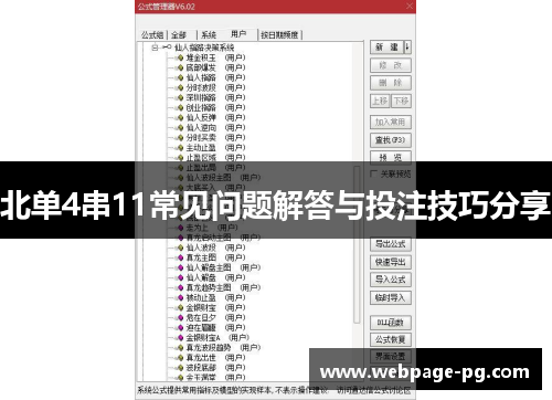 北单4串11常见问题解答与投注技巧分享